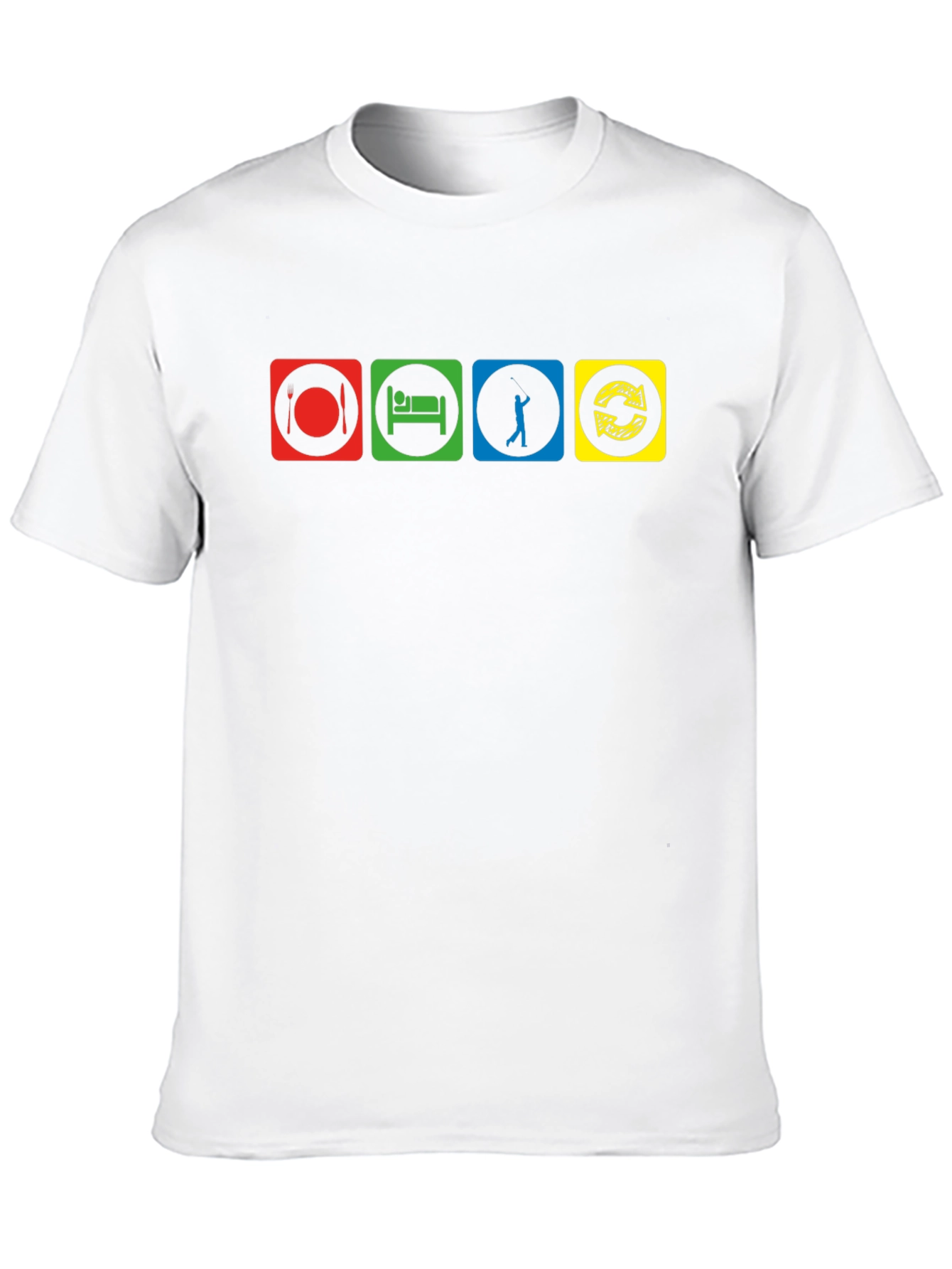 Eat Sleep Golf Repeat - Novelty Graphic T-Shirt