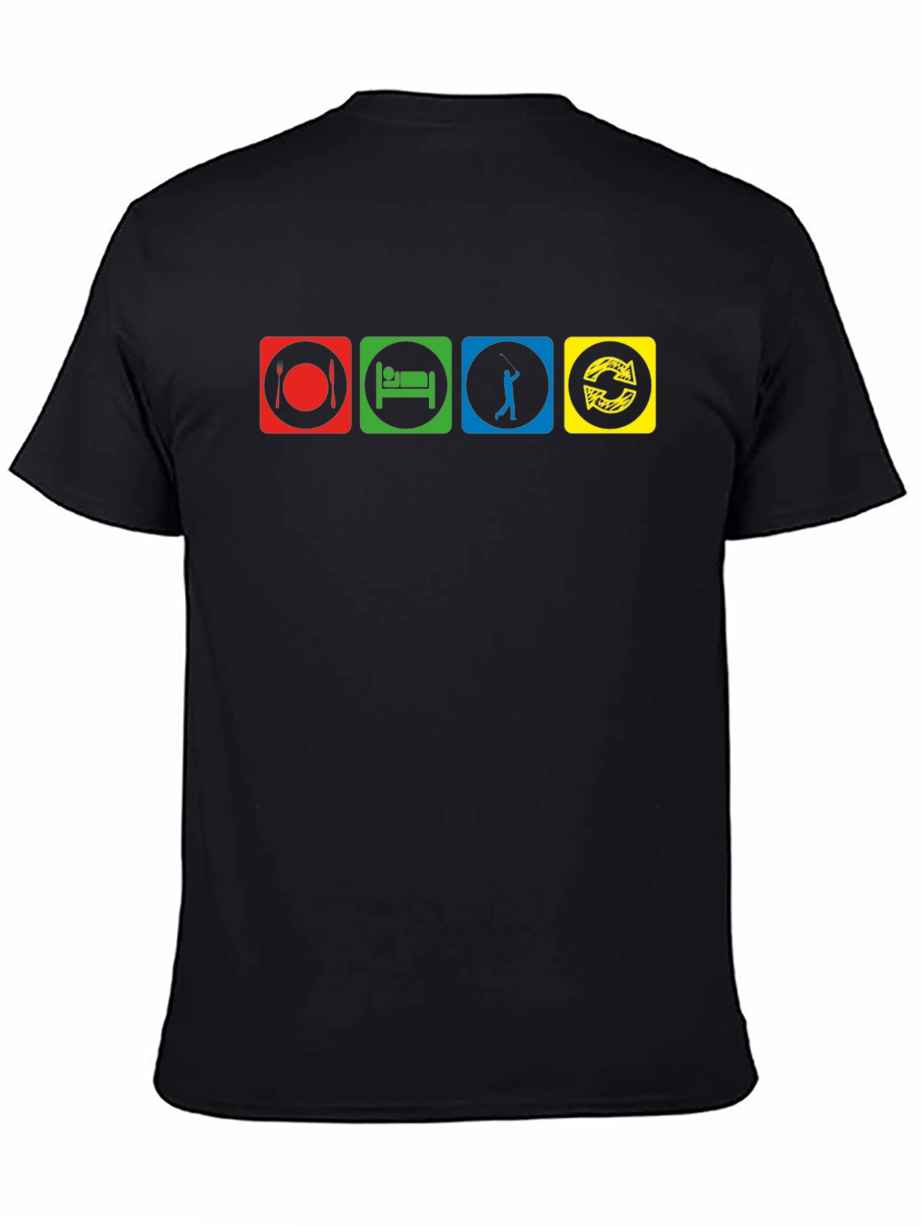 Eat Sleep Golf Repeat - Novelty Graphic T-Shirt