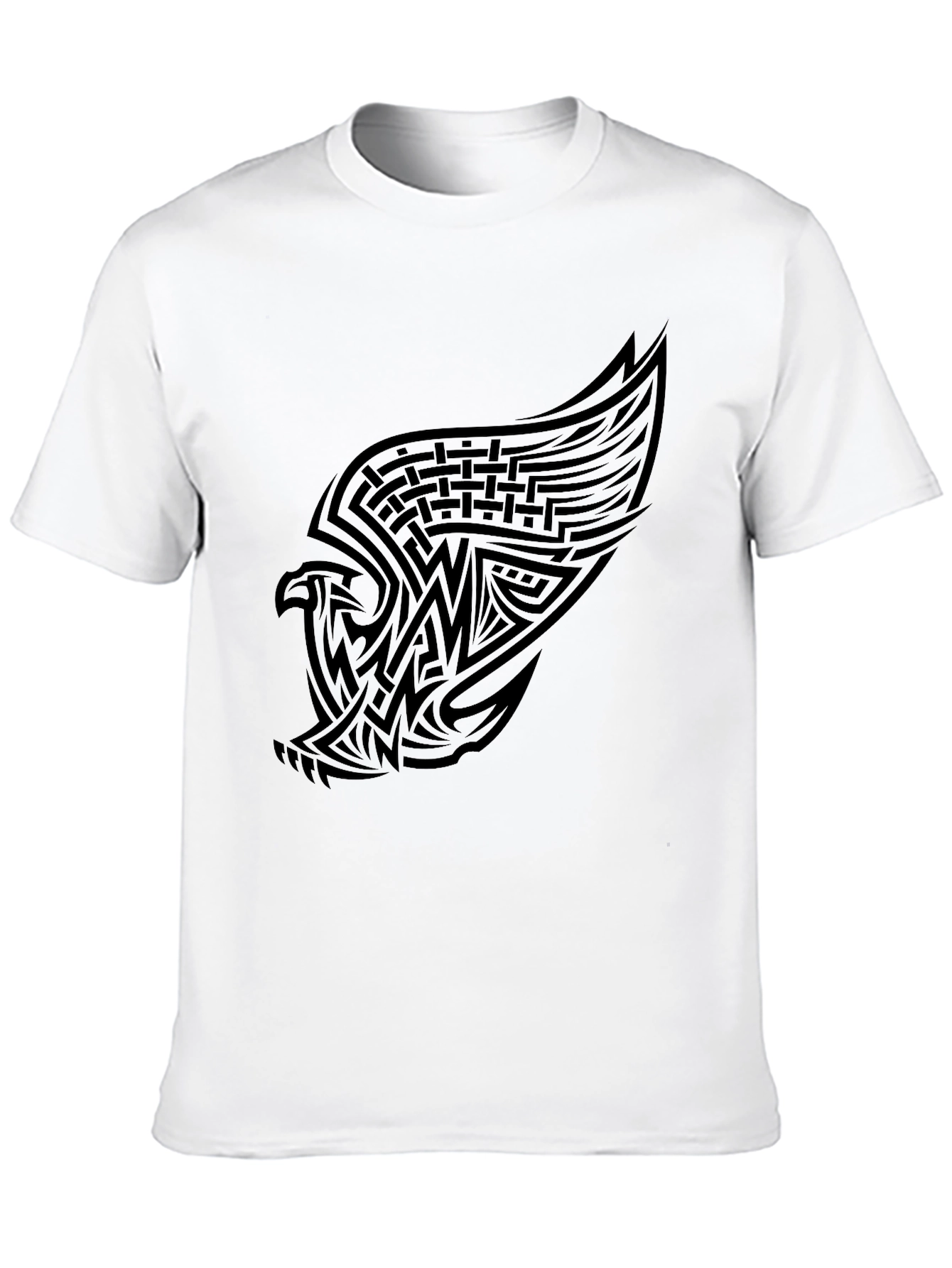 Mens Black Graphic Tee - Eagle Design