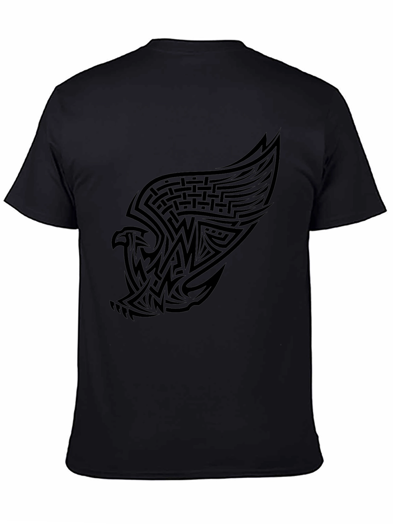 Mens Black Graphic Tee - Eagle Design