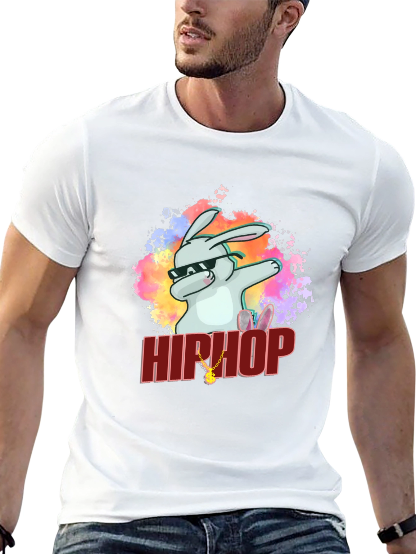 Hip Hop Rabbit Graphic T-Shirt - Cool & Trendy