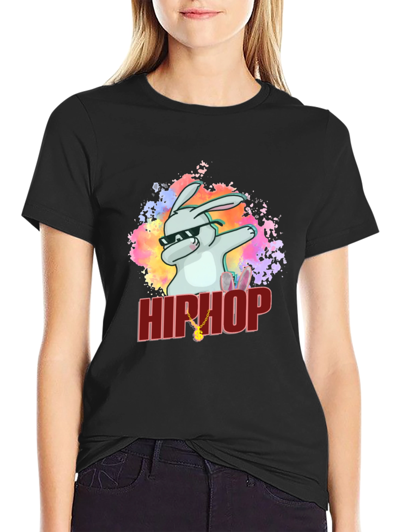 Hip Hop Rabbit Graphic T-Shirt - Cool & Trendy