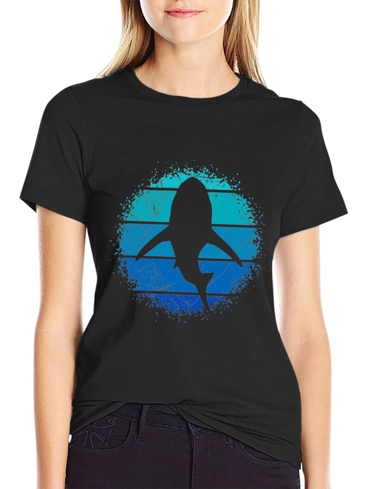 Shark Silhouette T-Shirt - Retro Ocean Design