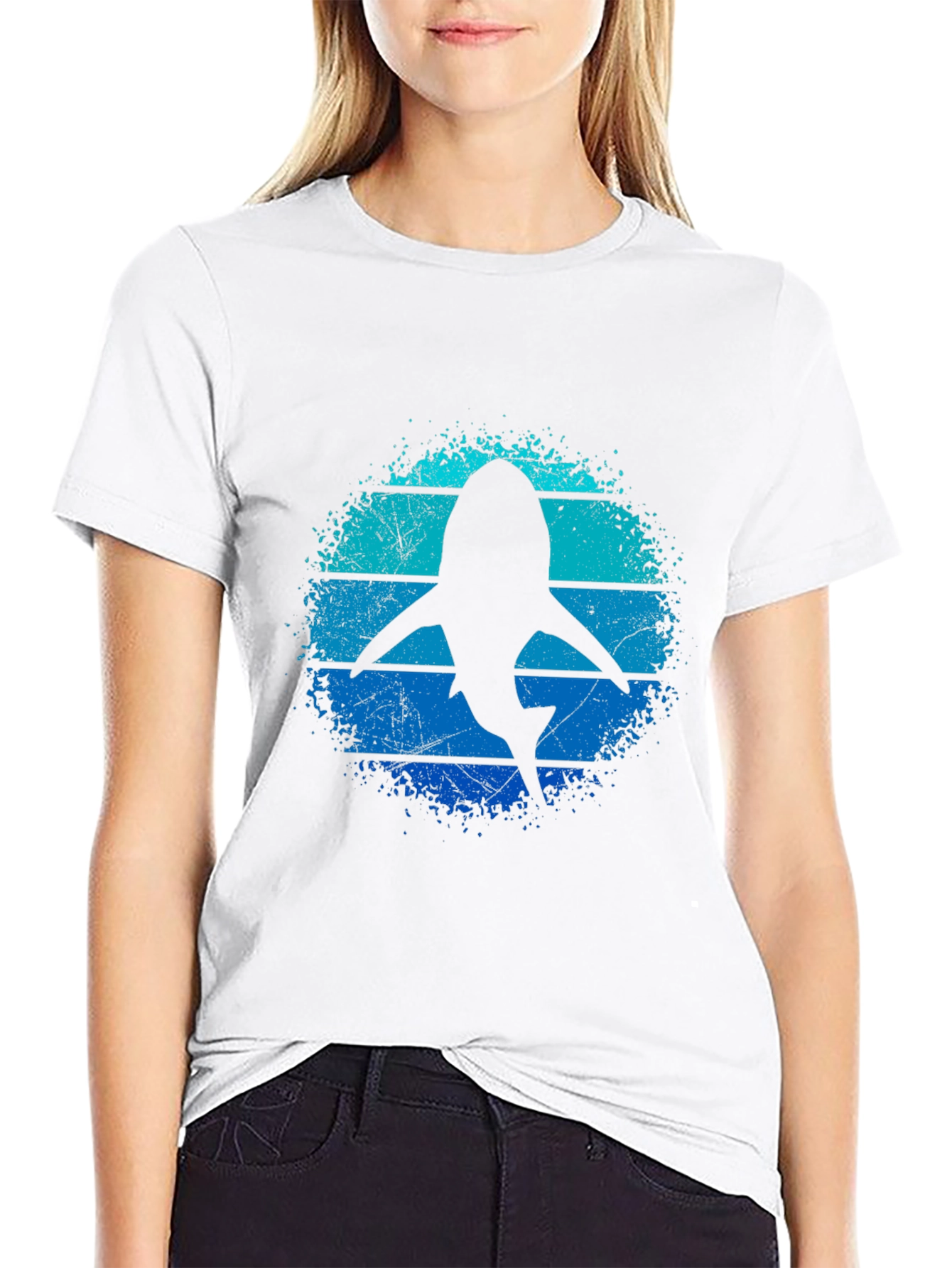 Shark Silhouette T-Shirt - Retro Ocean Design