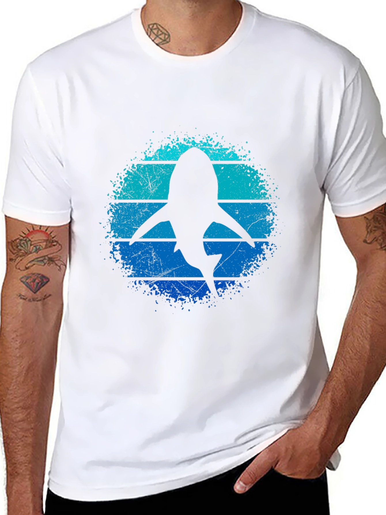 Shark Silhouette T-Shirt - Retro Ocean Design