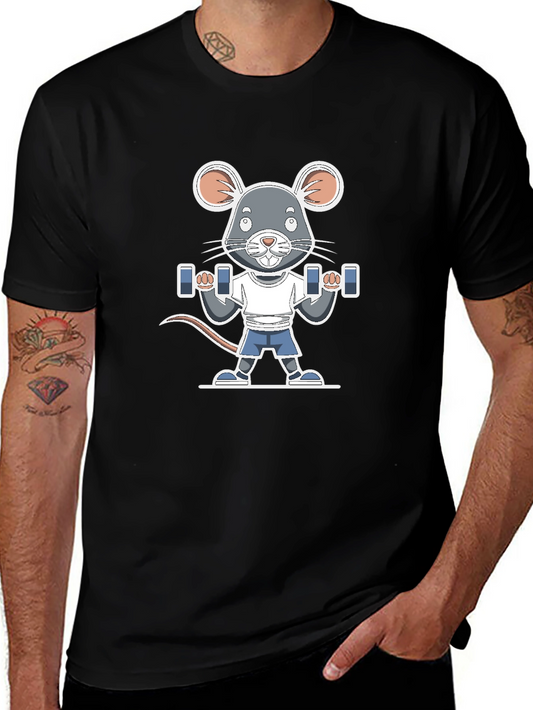 Mouse Lifting Dumbbells T-Shirt