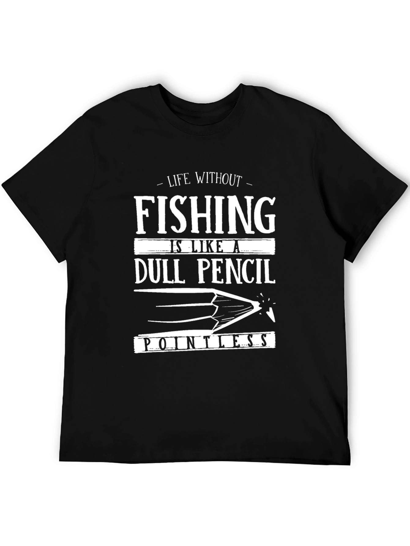 Fishing Life Dull Pencil Graphic Tee