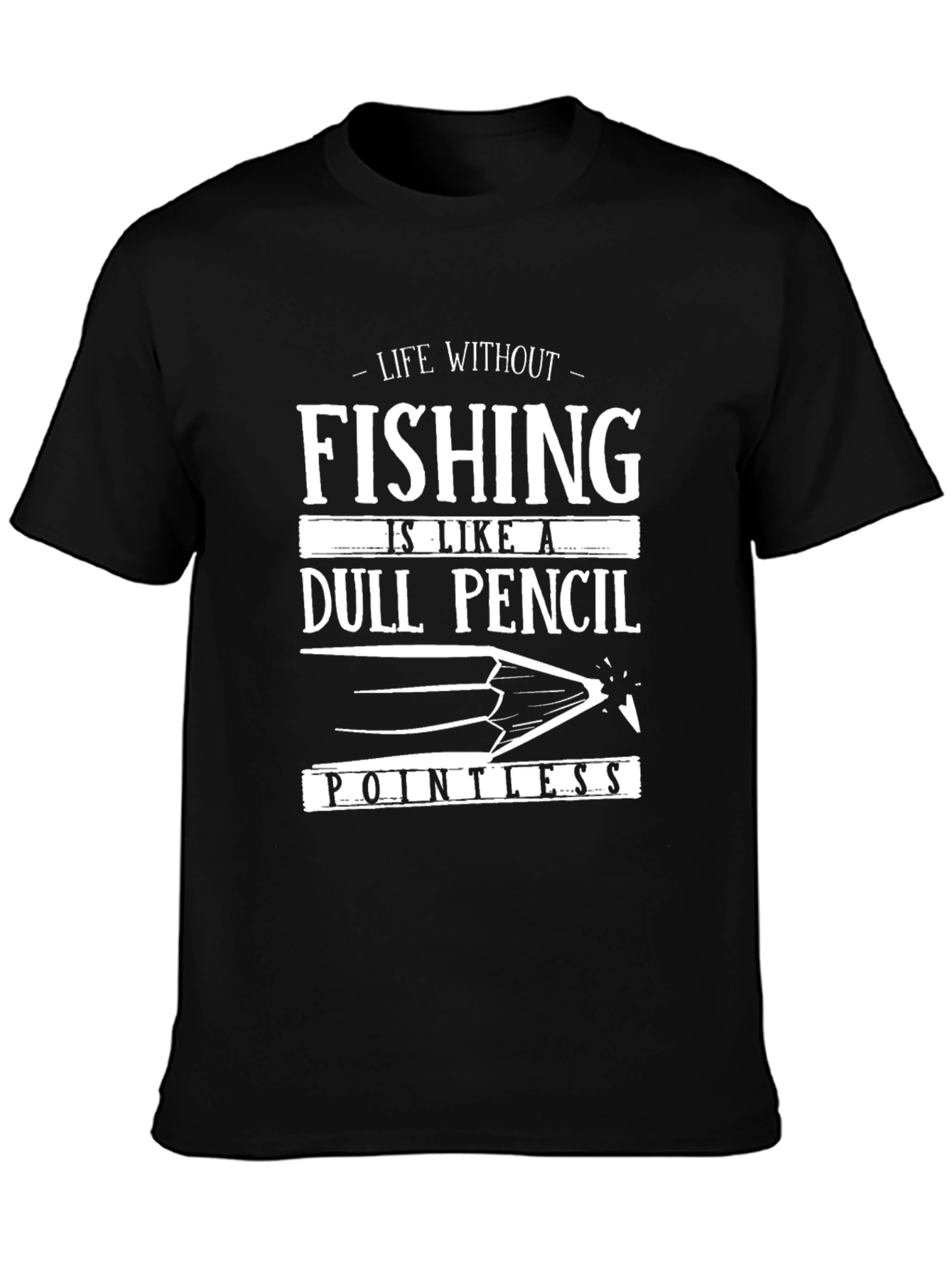 Fishing Life Dull Pencil Graphic Tee
