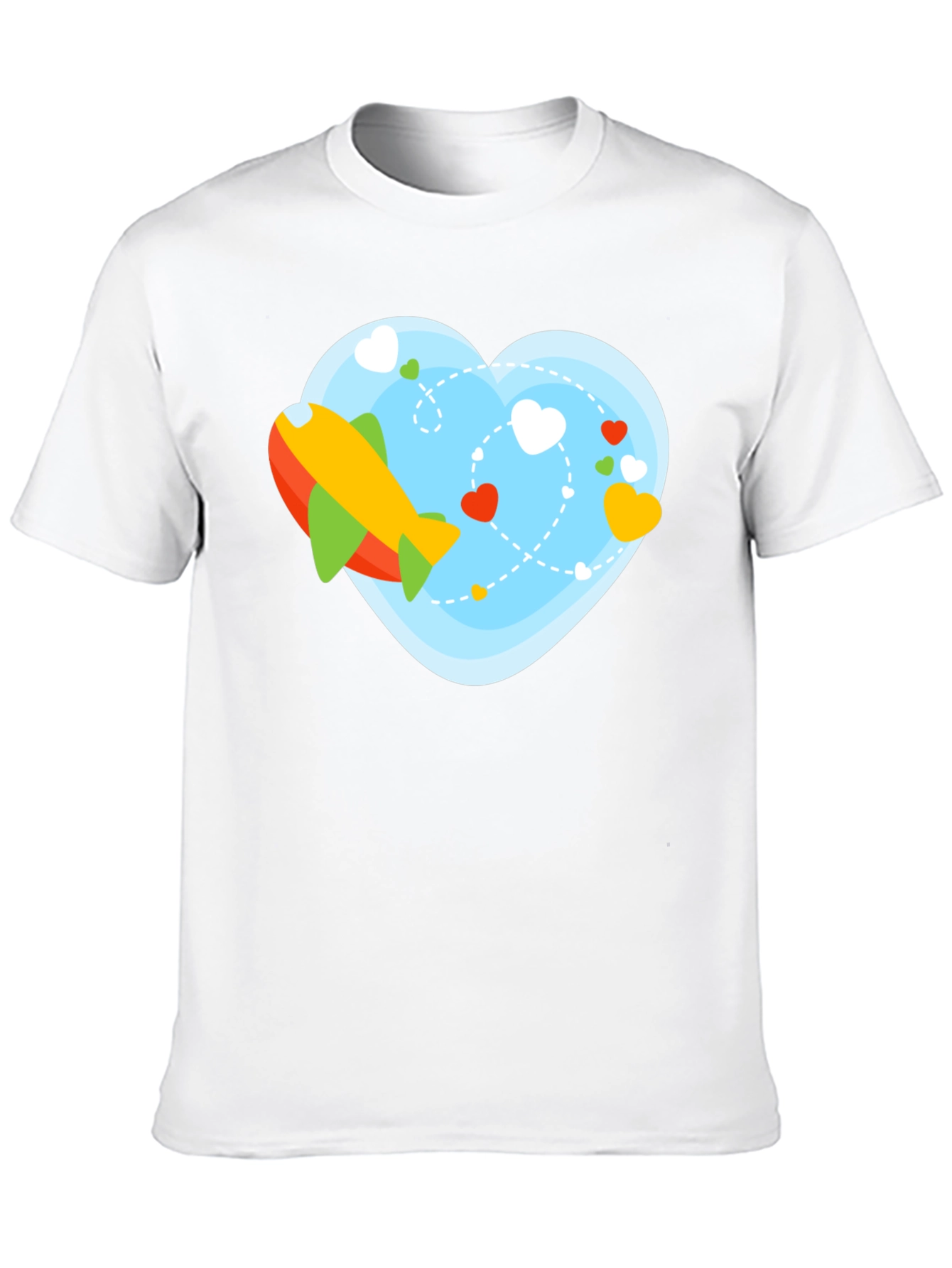 Airplane Heart Graphic Tee - Black Cotton