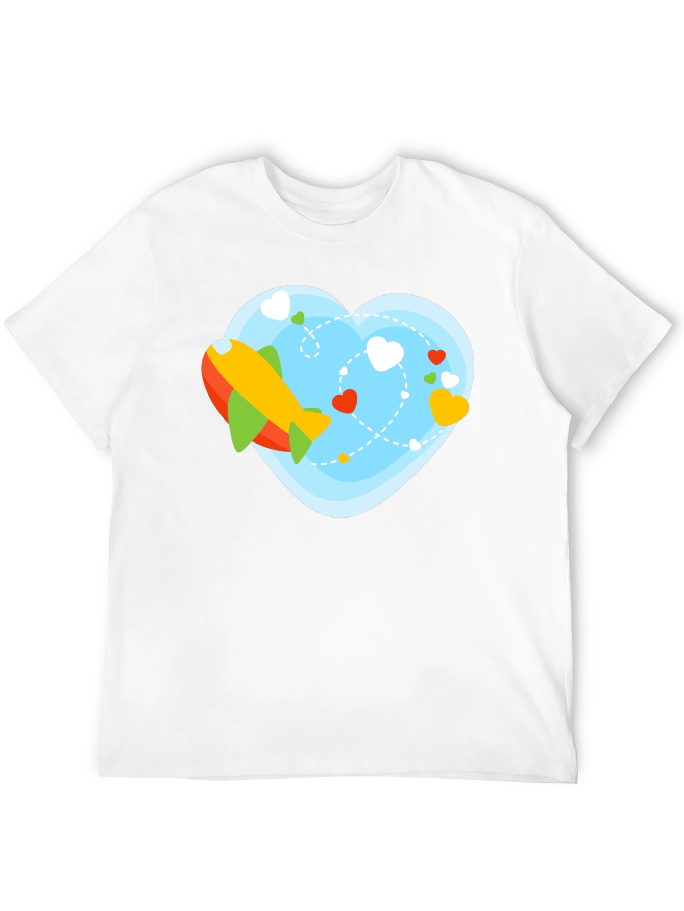 Airplane Heart Graphic Tee - Black Cotton