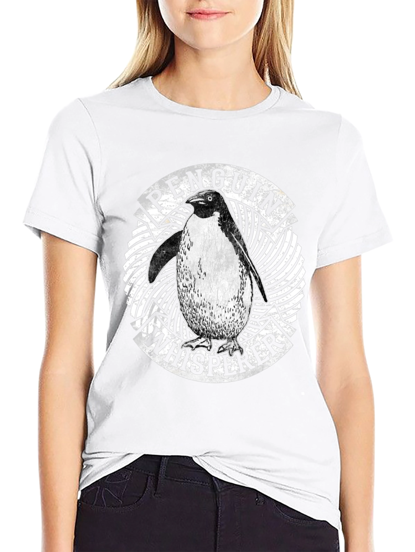 Penguin Whisperer Graphic T-Shirt - Black Cotton Tee