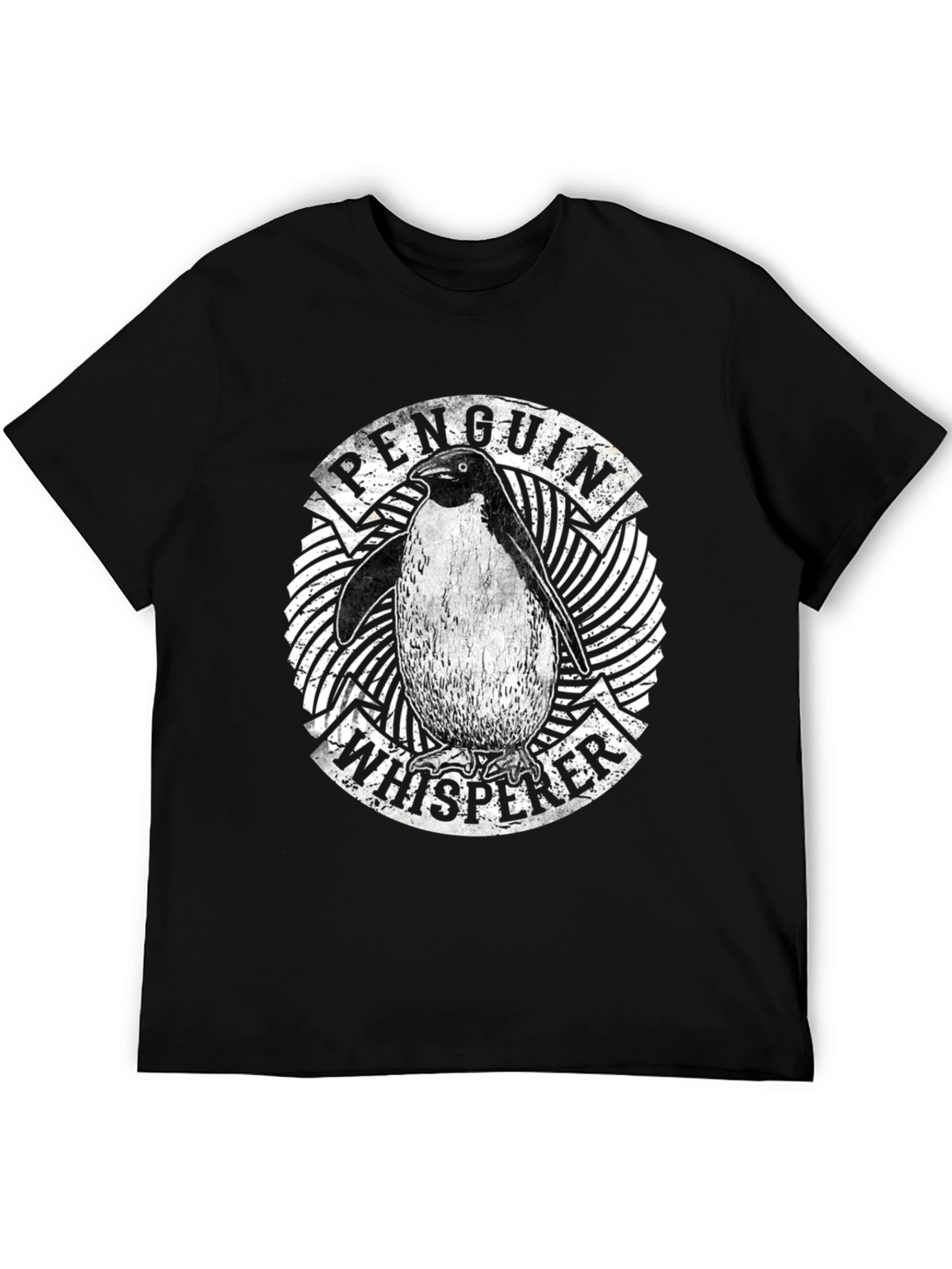 Penguin Whisperer Graphic T-Shirt - Black Cotton Tee