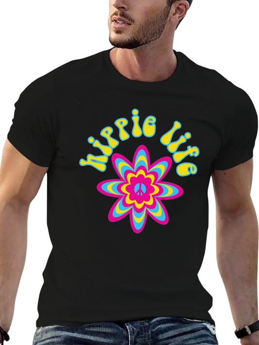 Hippie Life Flower Power Graphic T-Shirt