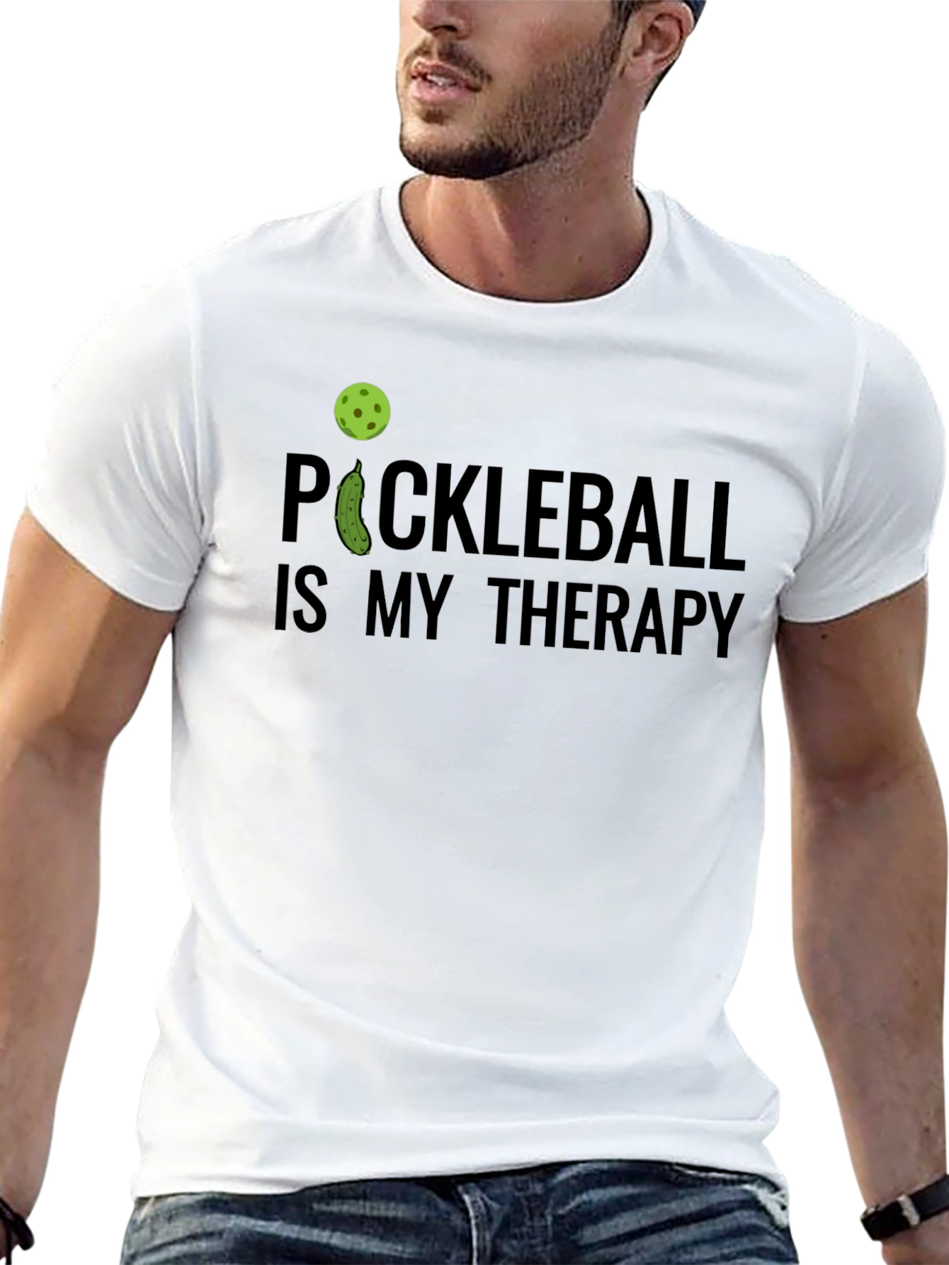 Pickleball is My Therapy T-Shirt - Black