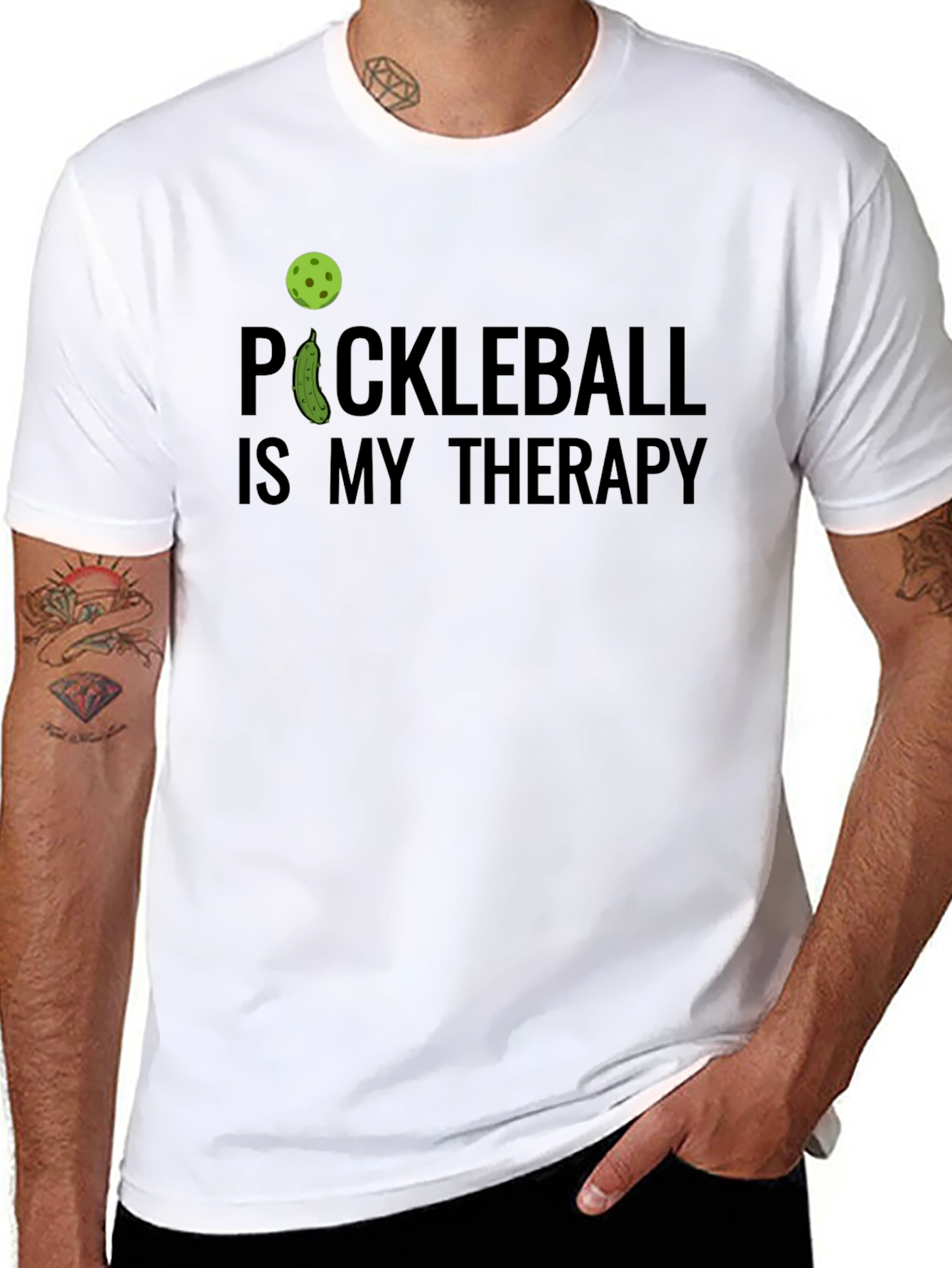 Pickleball is My Therapy T-Shirt - Black