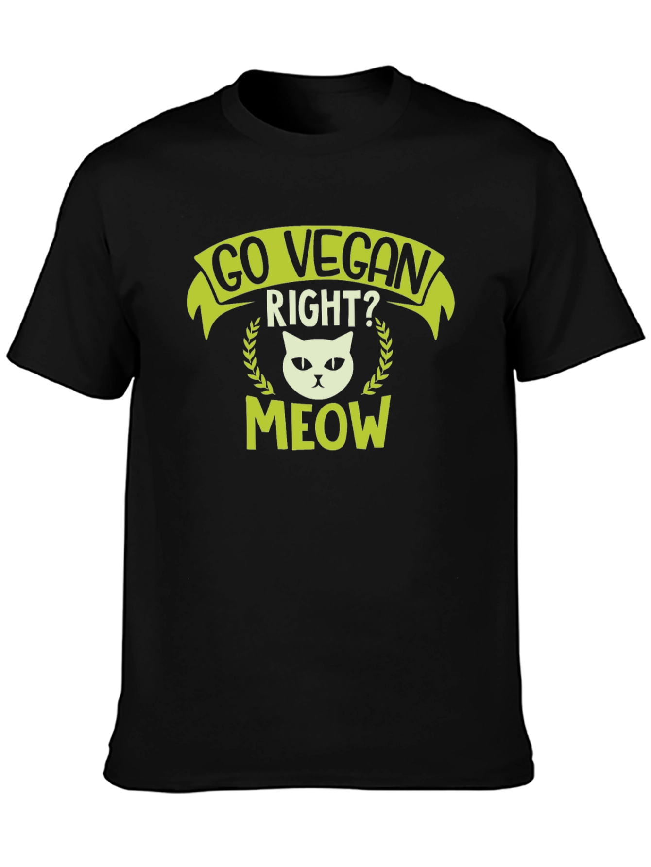 Go Vegan Right? Cat Meow Graphic Tee