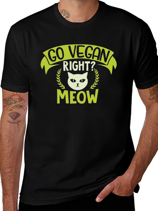 Go Vegan Right? Cat Meow Graphic Tee