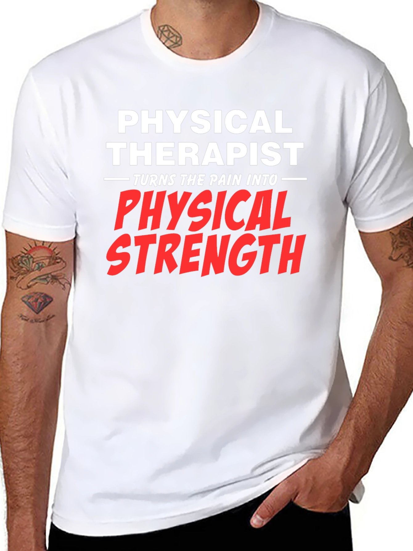 Physical Therapist Pain to Strength Black T-Shirt