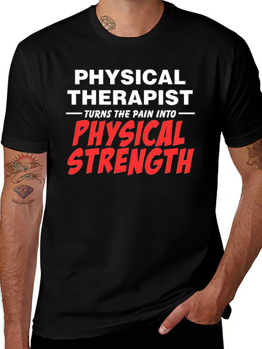 Physical Therapist Pain to Strength Black T-Shirt
