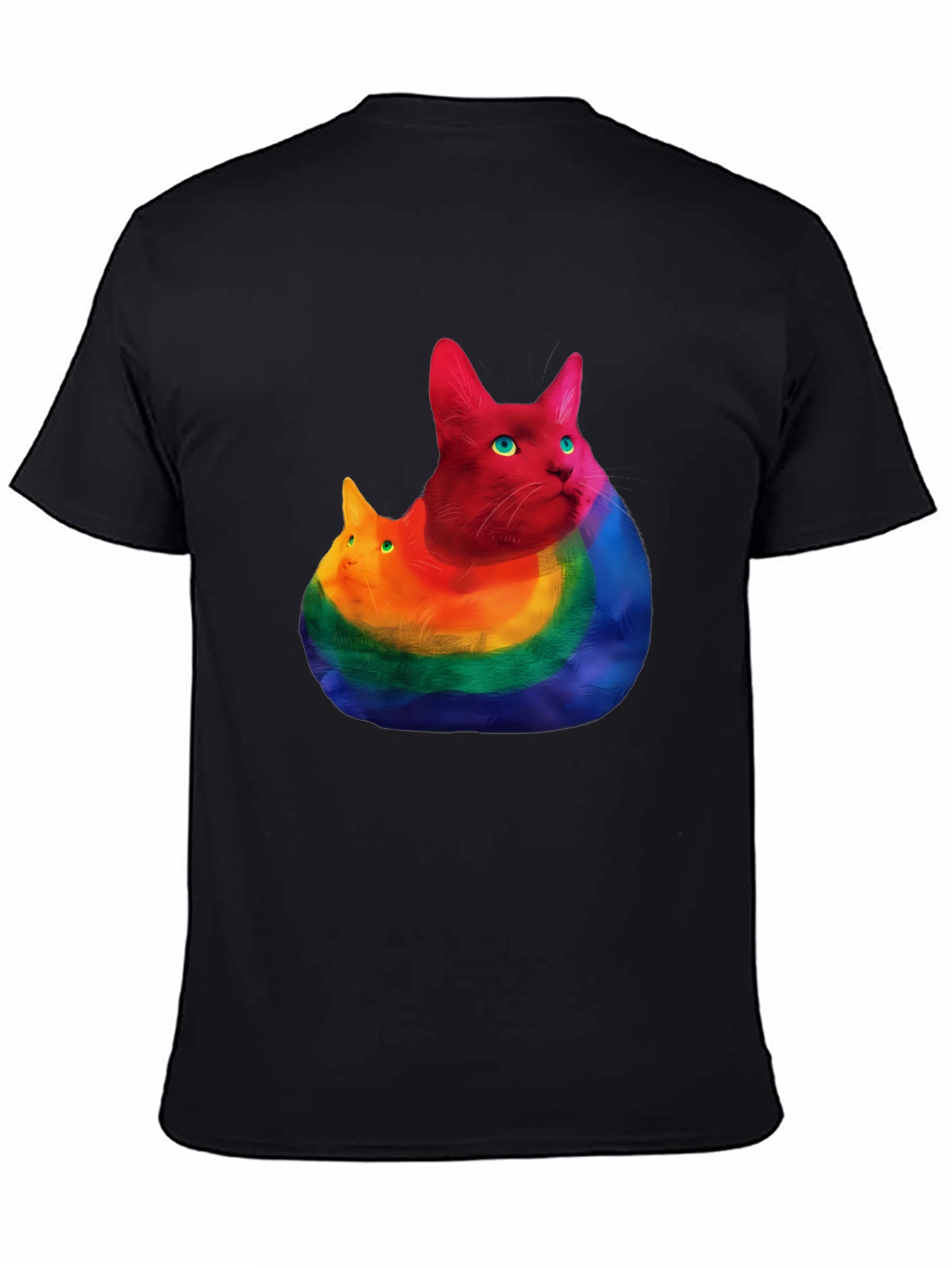 Rainbow Cat Graphic T-Shirt - Prideful Purrfection