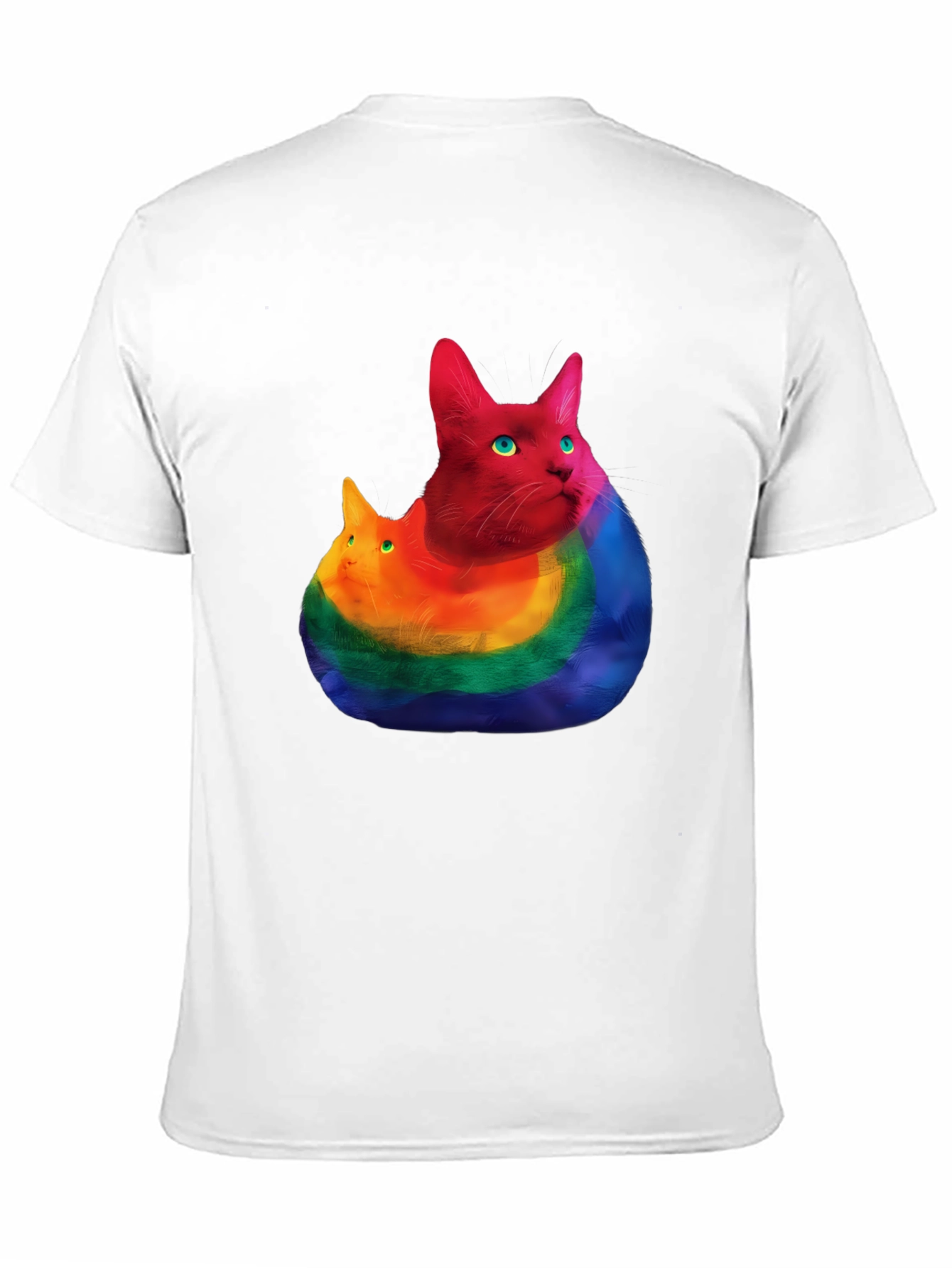 Rainbow Cat Graphic T-Shirt - Prideful Purrfection