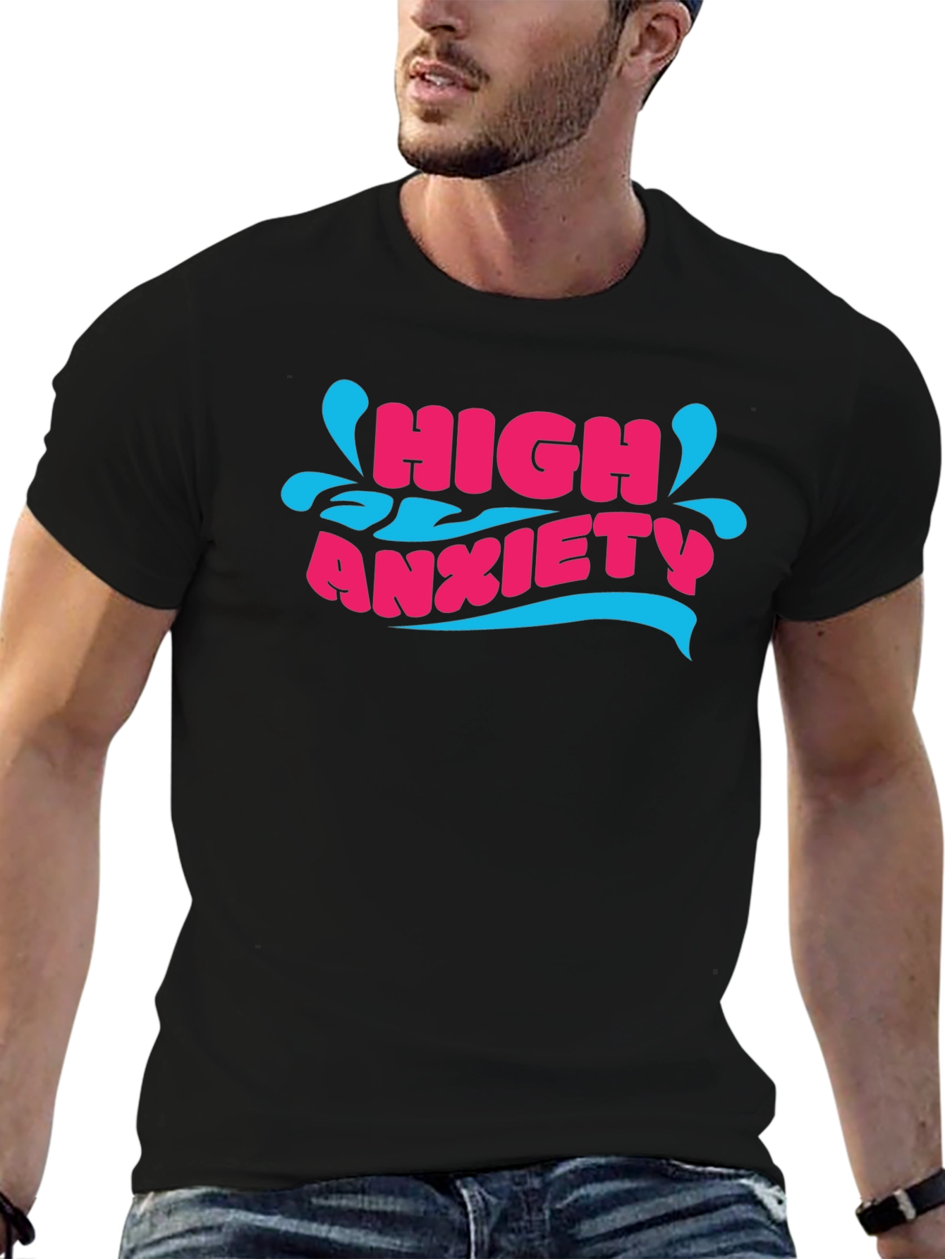 High Anxiety T-Shirt - Mens Black Graphic Tee