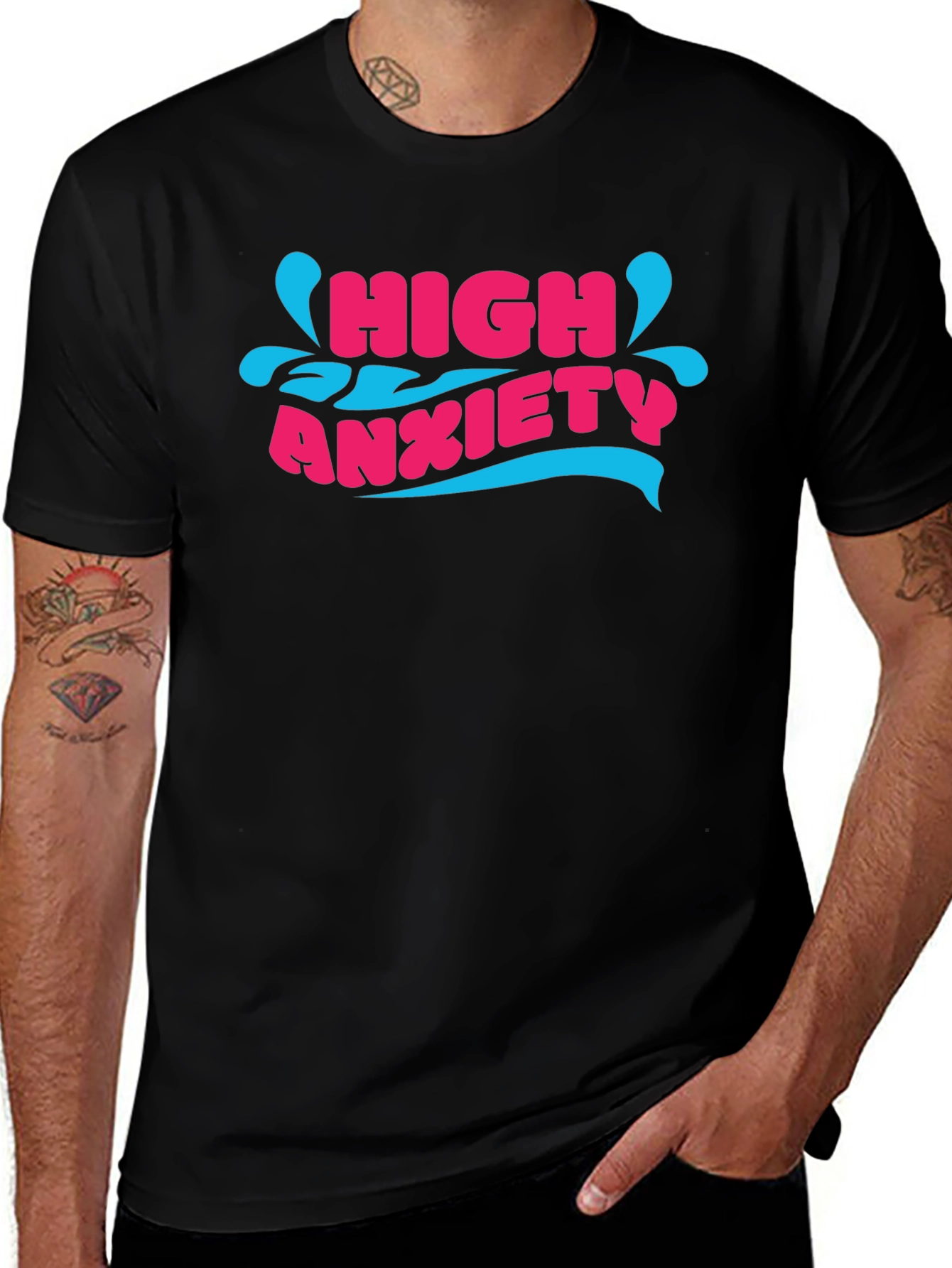High Anxiety T-Shirt - Mens Black Graphic Tee
