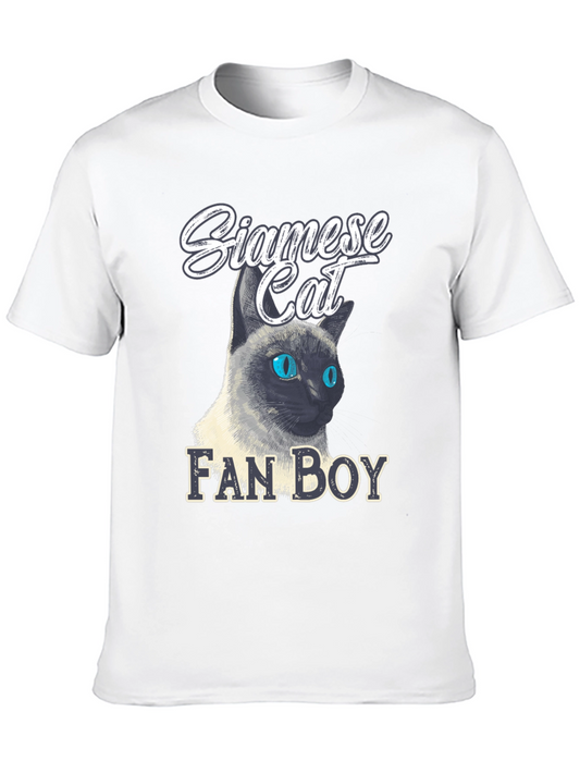 Siamese Cat Fan Boy Graphic T-Shirt