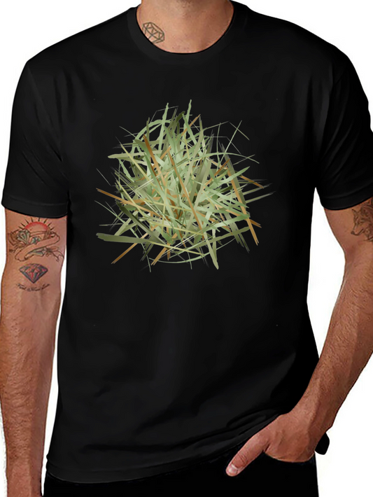 Abstract Hay Bale Graphic Tee - Modern Style