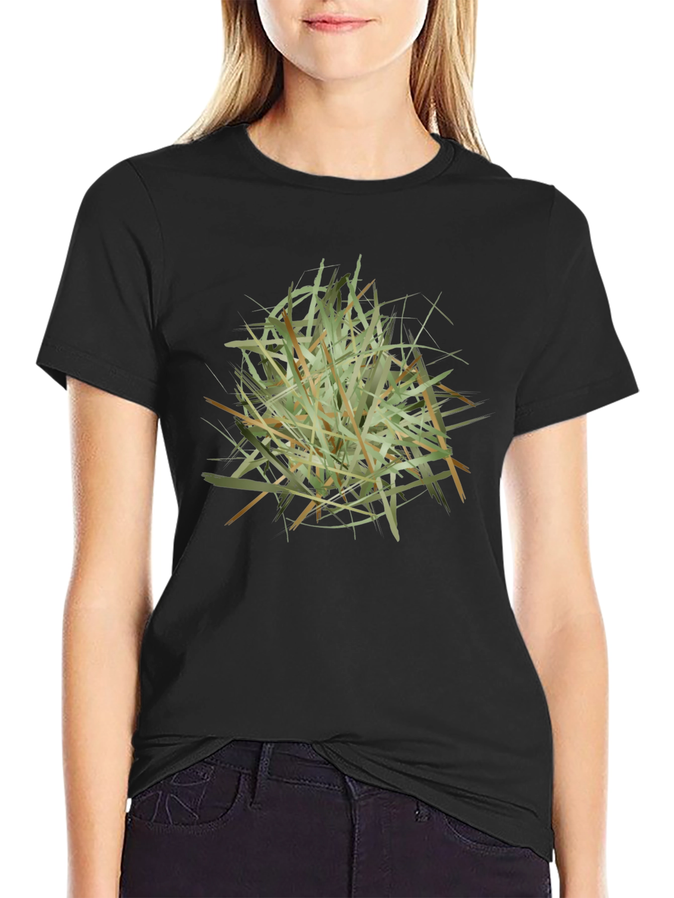 Abstract Hay Bale Graphic Tee - Modern Style