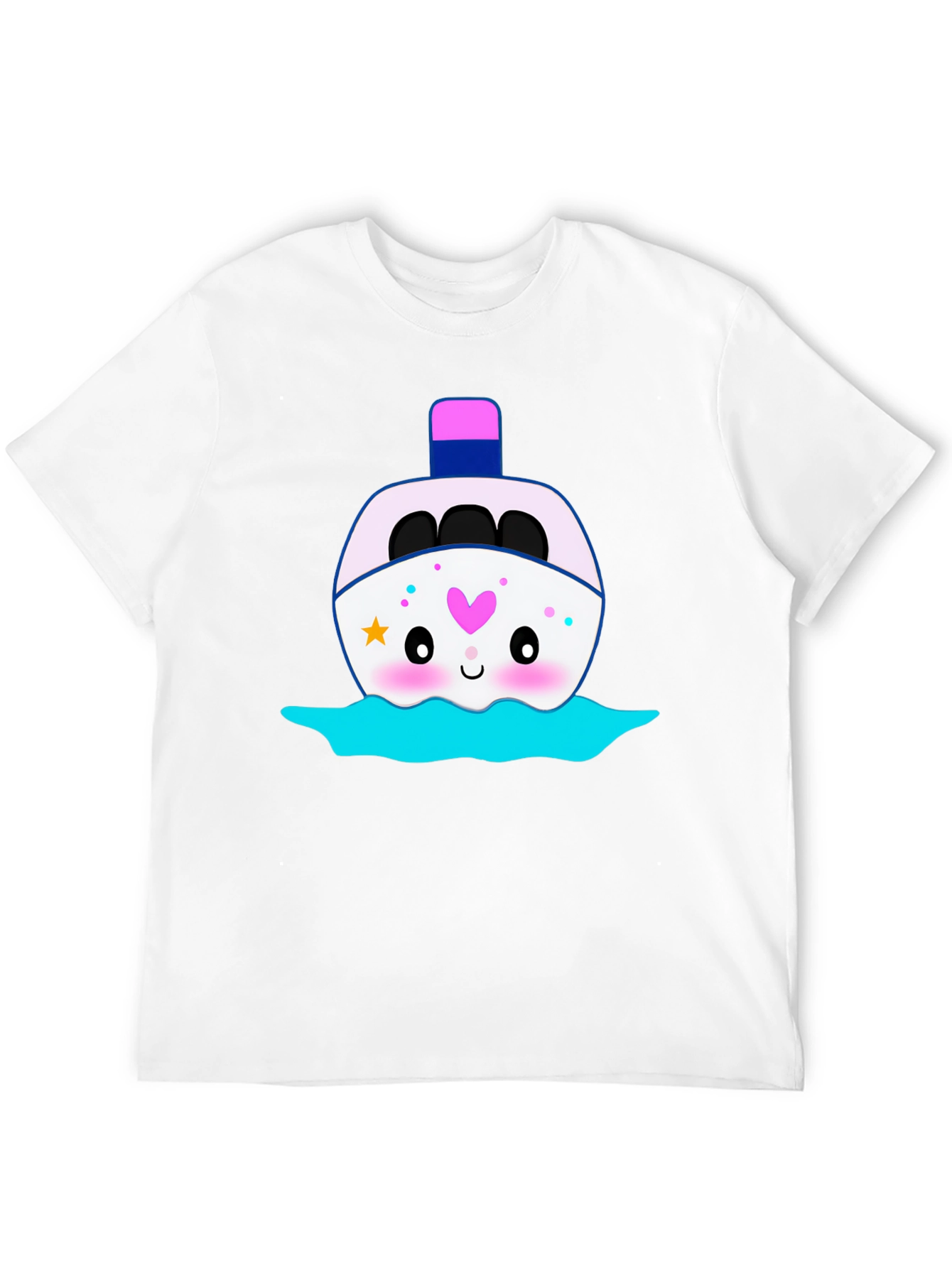 Kawaii Boat Graphic Tee - Black Unisex T-Shirt