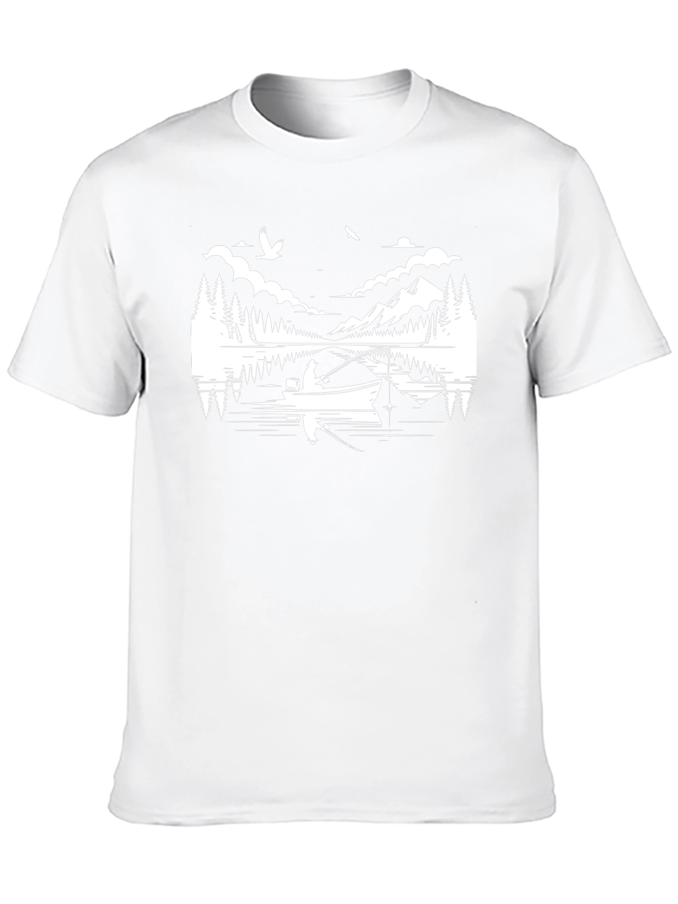 Fishing Boat Graphic Tee - Black Cotton T-Shirt