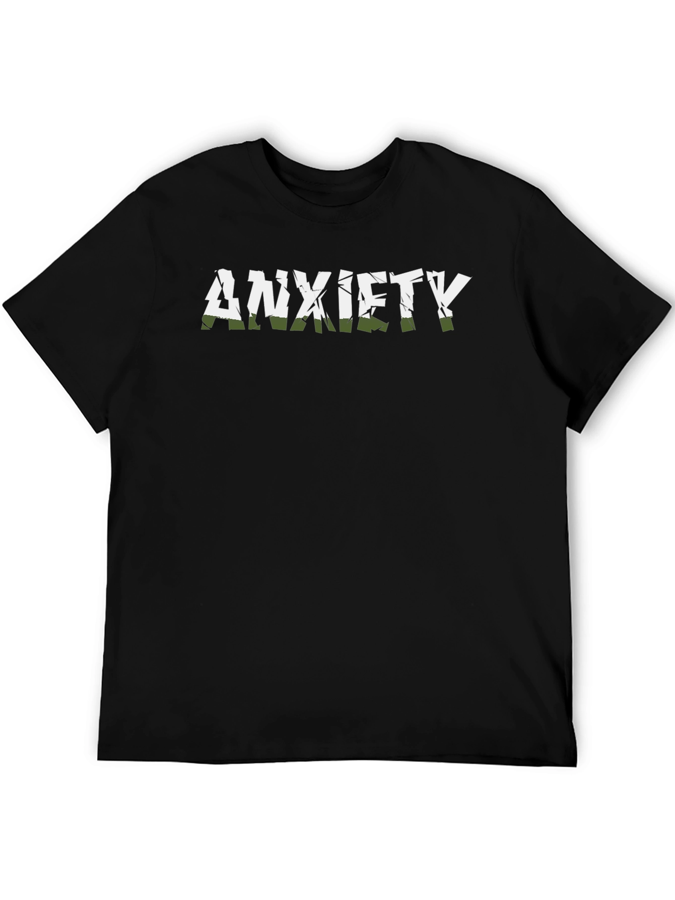 Anxiety Graphic T-Shirt - Black Crew Neck Tee