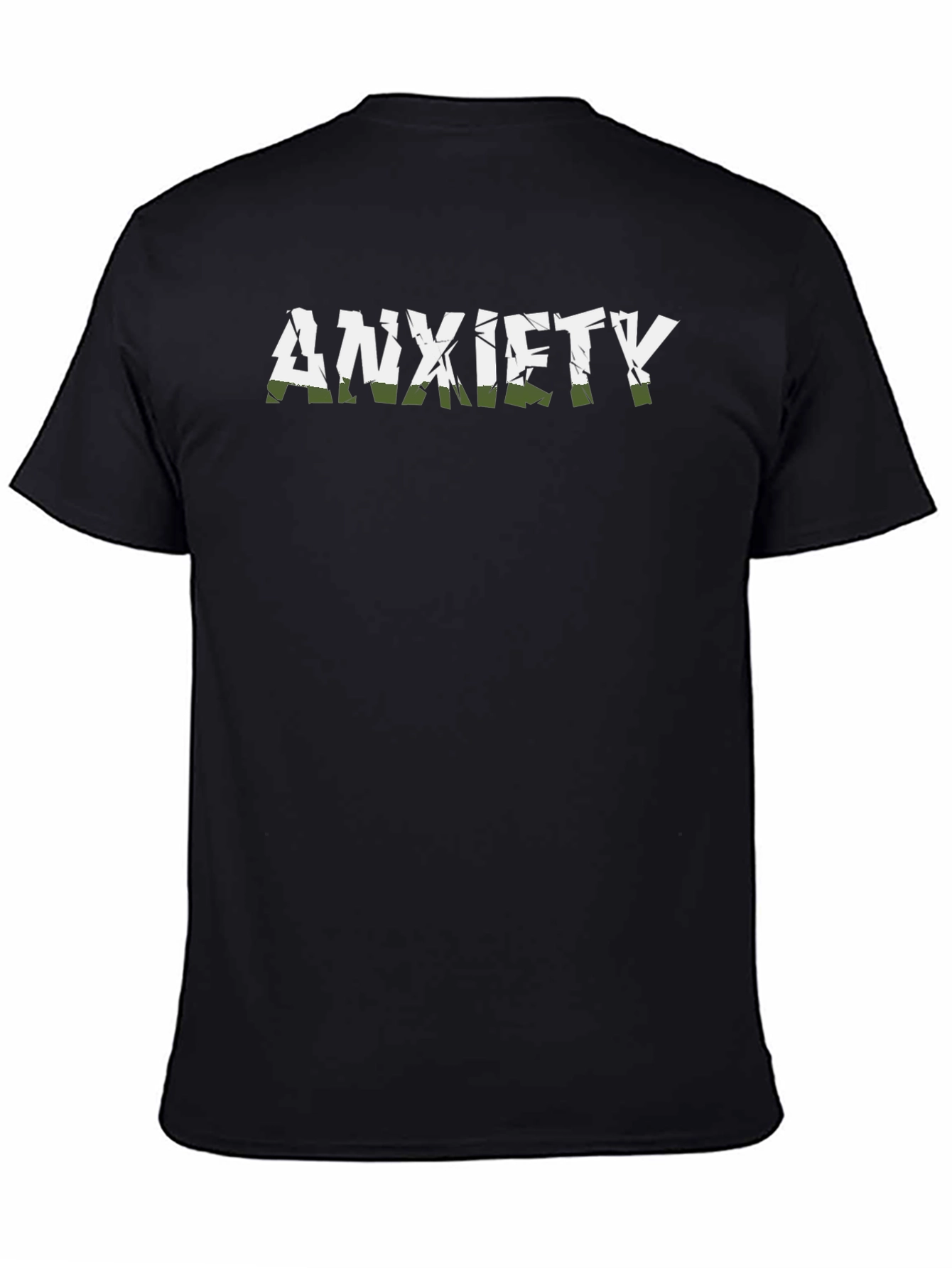 Anxiety Graphic T-Shirt - Black Crew Neck Tee