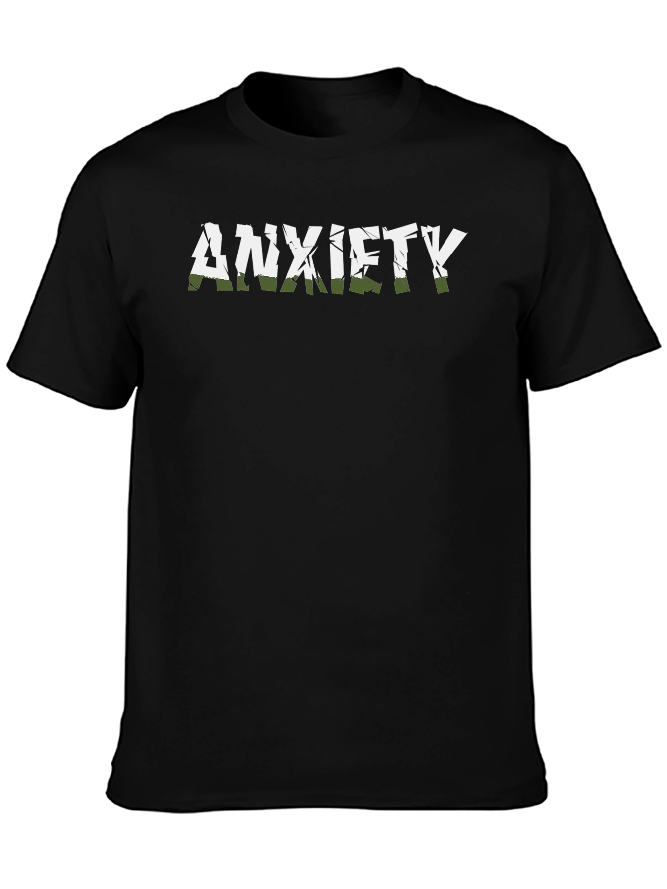 Anxiety Graphic T-Shirt - Black Crew Neck Tee