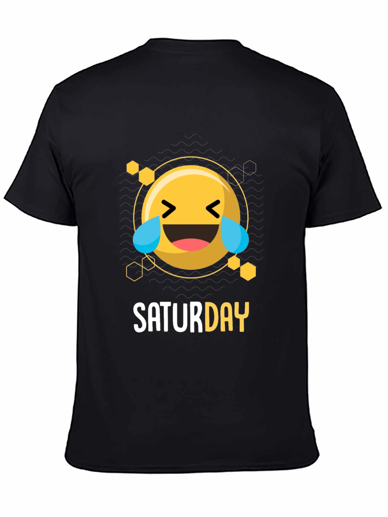 Saturday Emoji Graphic T-Shirt - Black