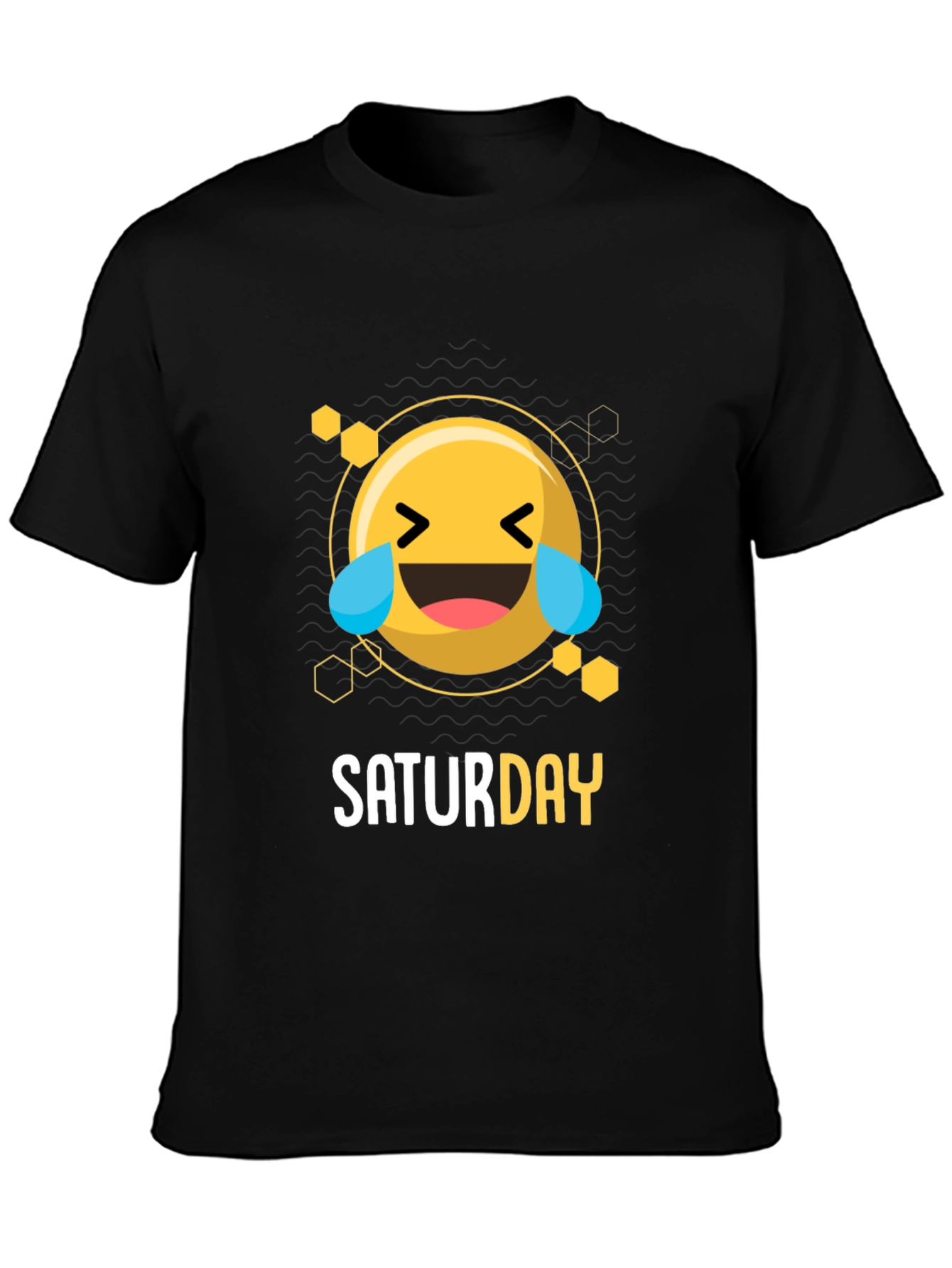 Saturday Emoji Graphic T-Shirt - Black