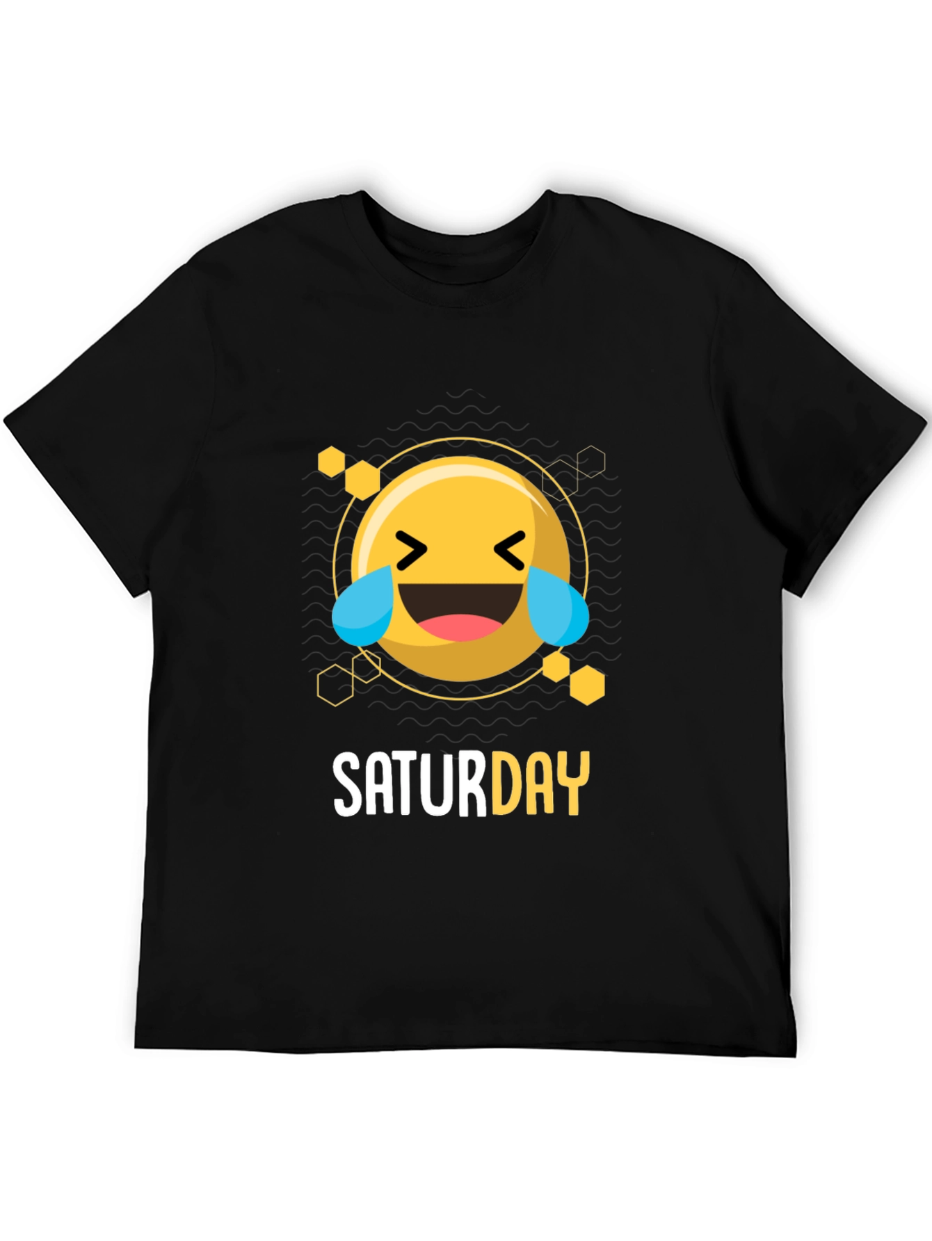 Saturday Emoji Graphic T-Shirt - Black