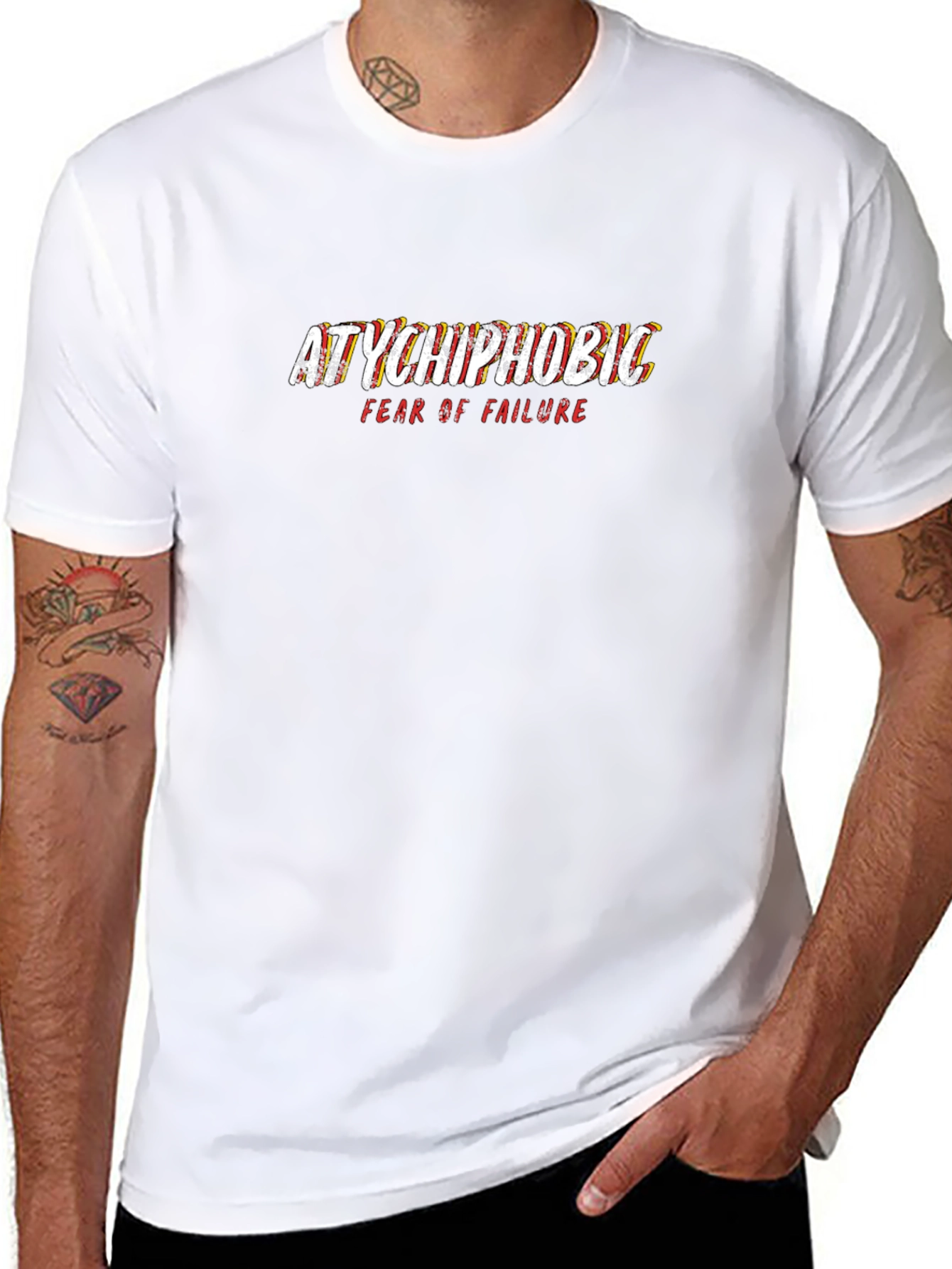 Atychiphobic Fear of Failure Black Graphic T-Shirt