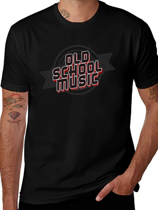 Old School Music Graphic Tee - Black Cotton Comfort