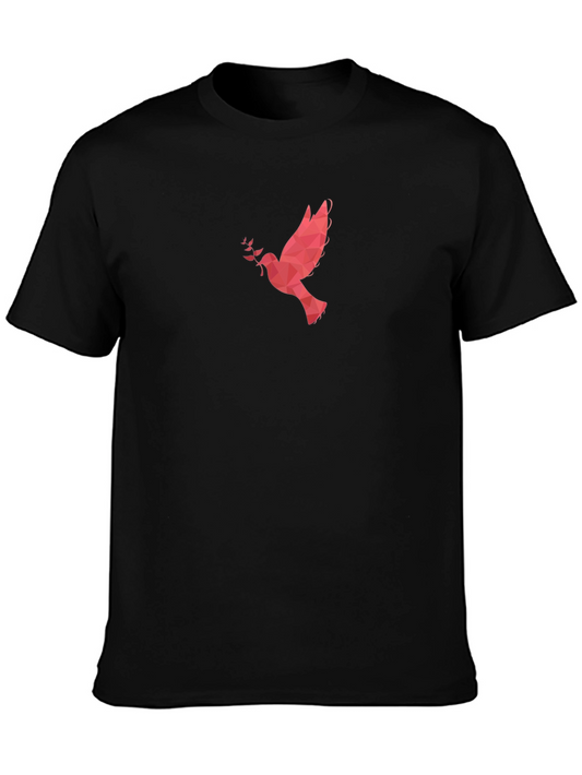 Geometric Dove Graphic Tee - Modern Style