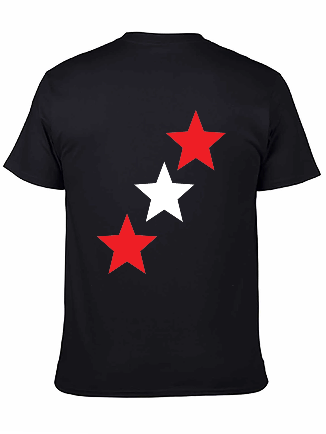 Stars Graphic T-Shirt - Casual Black Tee