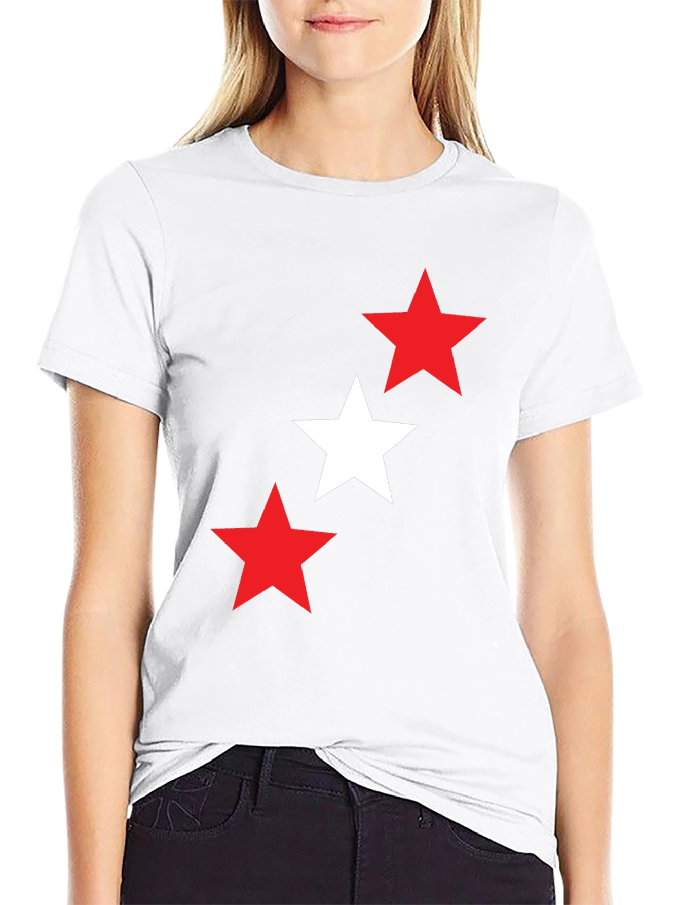 Stars Graphic T-Shirt - Casual Black Tee