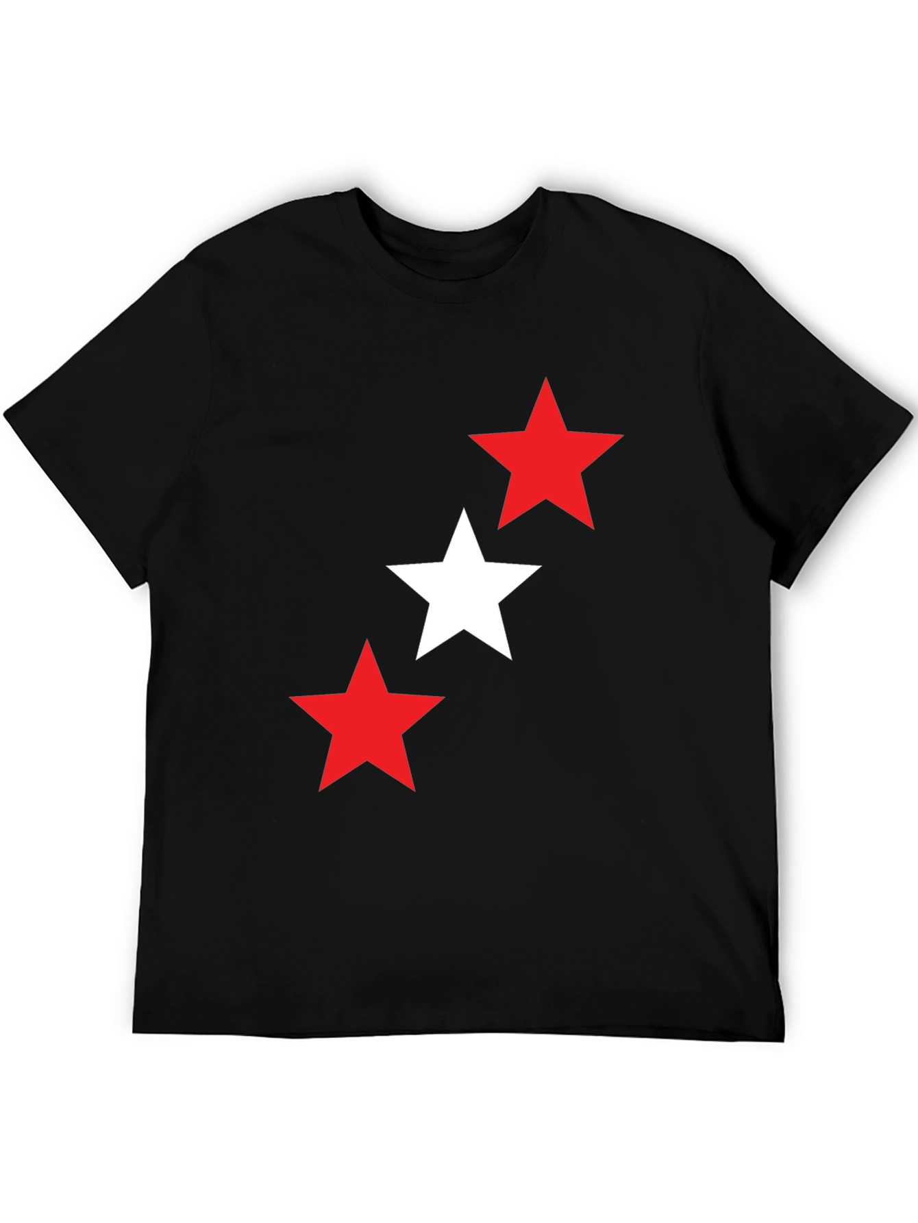 Stars Graphic T-Shirt - Casual Black Tee