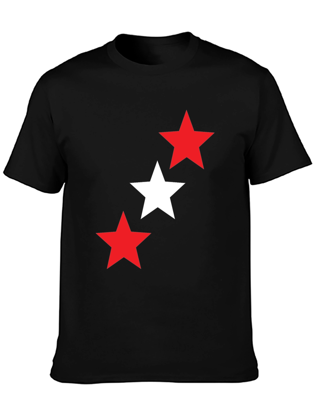 Stars Graphic T-Shirt - Casual Black Tee