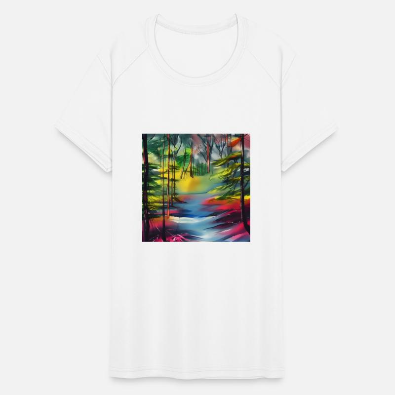 Water color river in forest