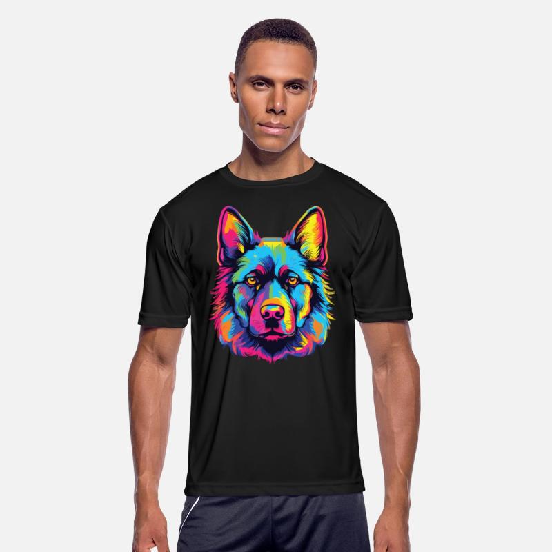 Watercolor Colorful Norwegian Elkhound