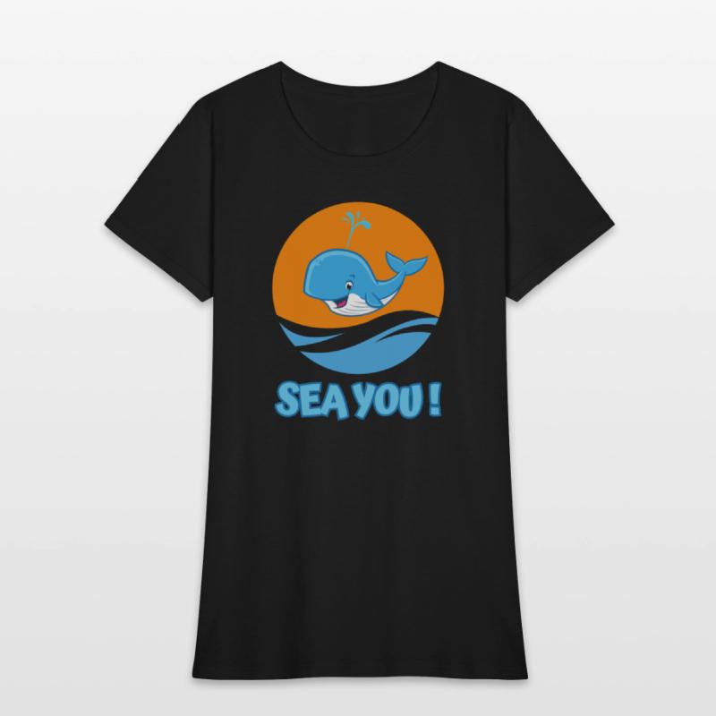 Whale in the sea greeting - "Sea you!"