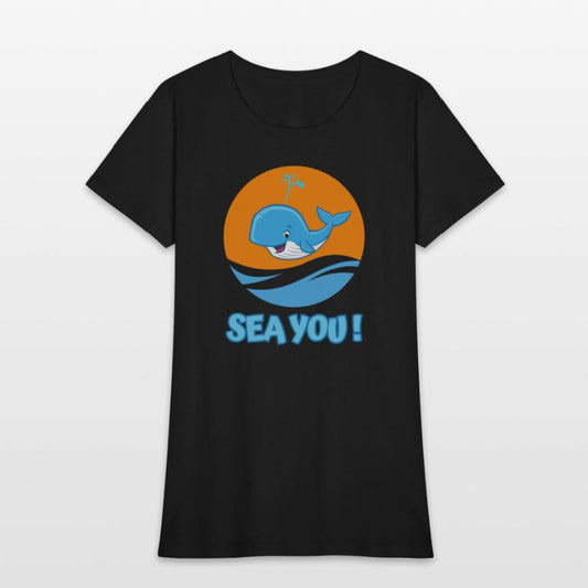 Whale in the sea greeting - "Sea you!"