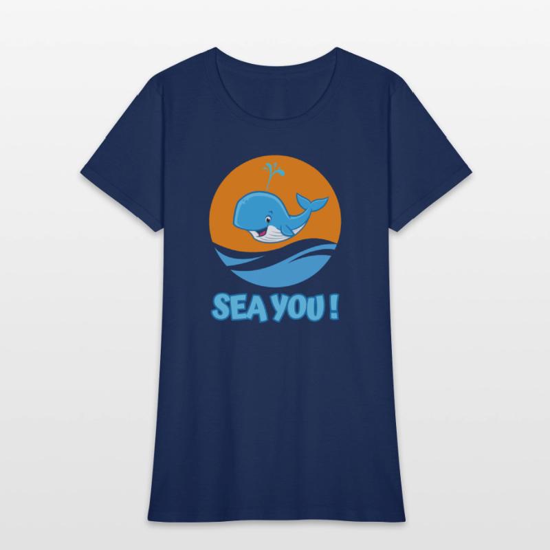 Whale in the sea greeting - "Sea you!"